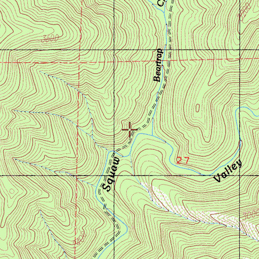 Topographic Map of Beartrap Creek, CA