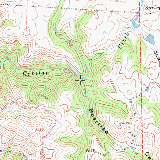 Topographic Map of Beartree Canyon, CA