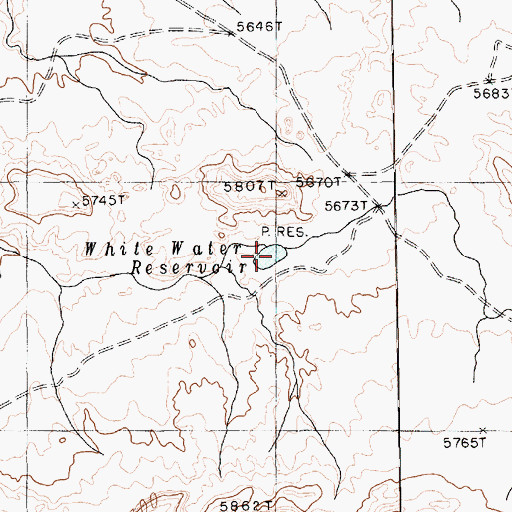 Topographic Map of White Water Reservoir, AZ