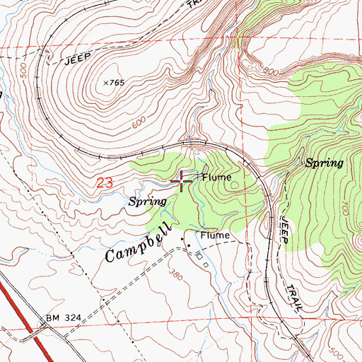 Topographic Map of Beatson Hollow, CA