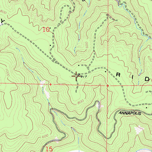 Topographic Map of Beatty Ridge, CA