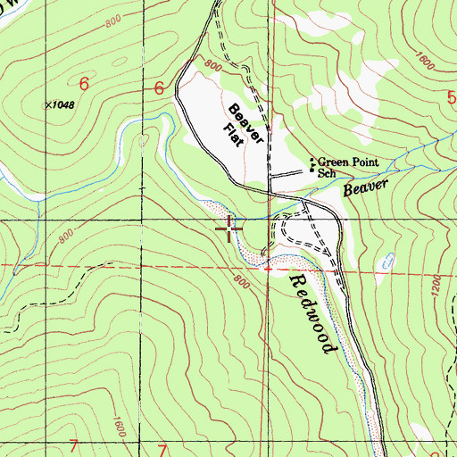 Topographic Map of Beaver Creek, CA