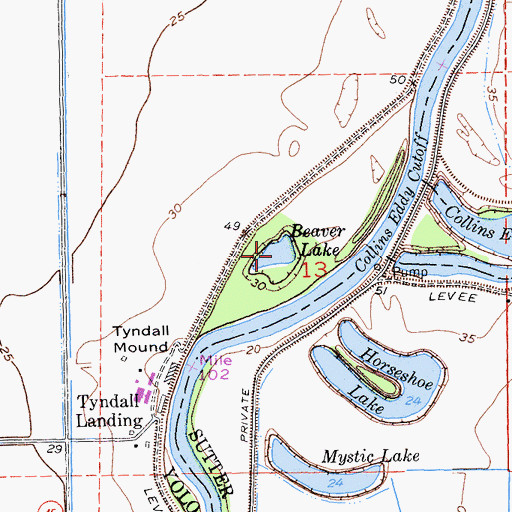 Topographic Map of Beaver Lake, CA