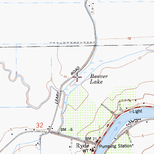 Topographic Map of Beaver Lake, CA