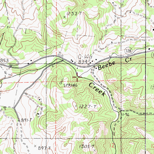 Topographic Map of Beebe Creek, CA