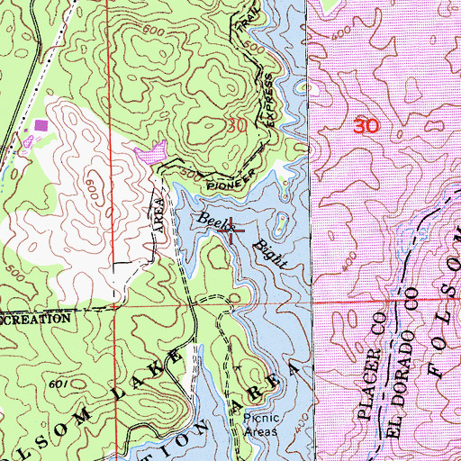 Topographic Map of Beeks Bight, CA