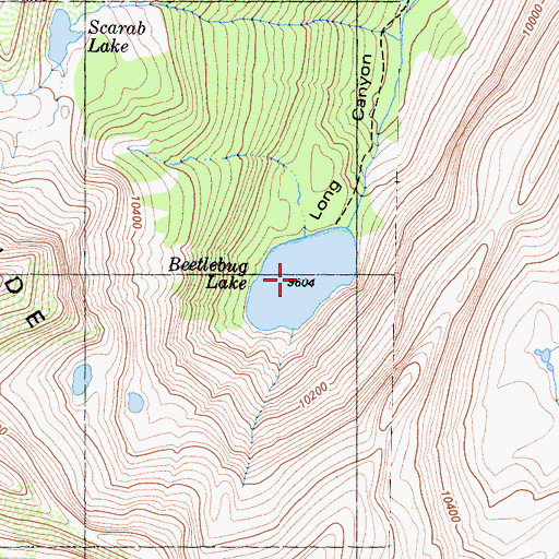 Topographic Map of Beetlebug Lake, CA