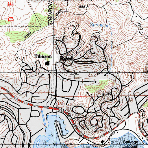 Topographic Map of Bel Aire Elementary School, CA