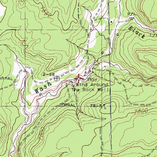 Topographic Map of Wind around the Rock Well, AZ