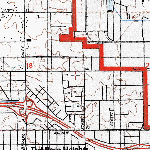 Topographic Map of Bell Avenue Elementary School, CA
