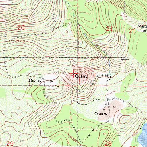 Topographic Map of Bell Mine, CA