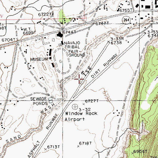 Topographic Map of Window Rock Airport, AZ