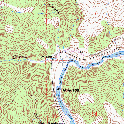 Topographic Map of Bell Springs Creek, CA