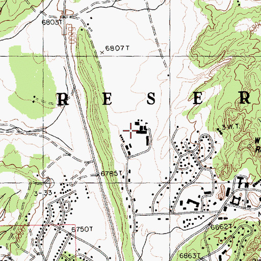 Topographic Map of Window Rock Elementary School, AZ