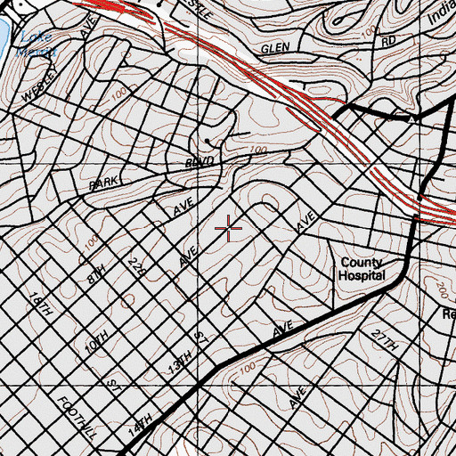 Topographic Map of Bella Vista Elementary School, CA