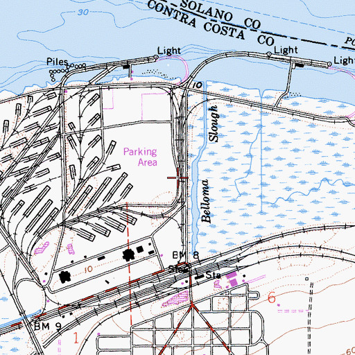 Topographic Map of Belloma Slough, CA