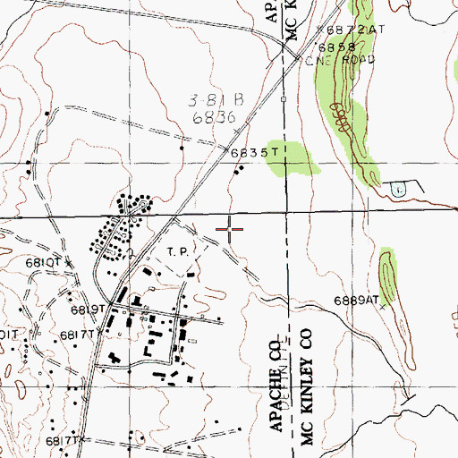 Topographic Map of Window Rock High School, AZ