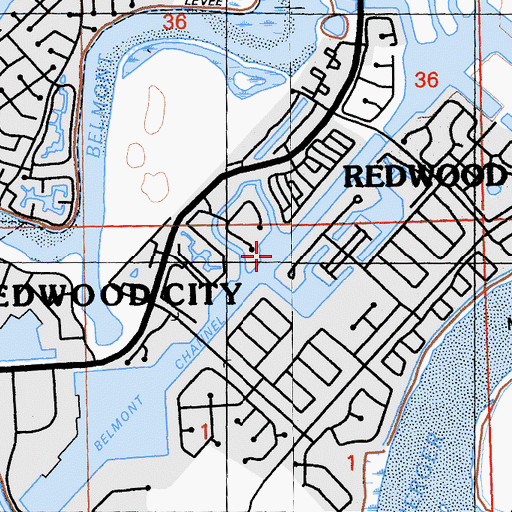 Topographic Map of Belmont Channel, CA
