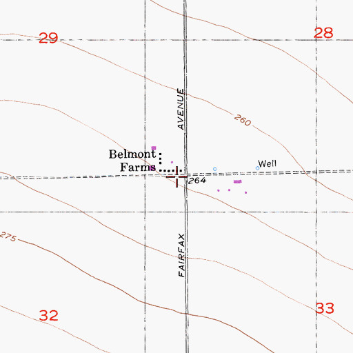 Topographic Map of Belmont Farms, CA