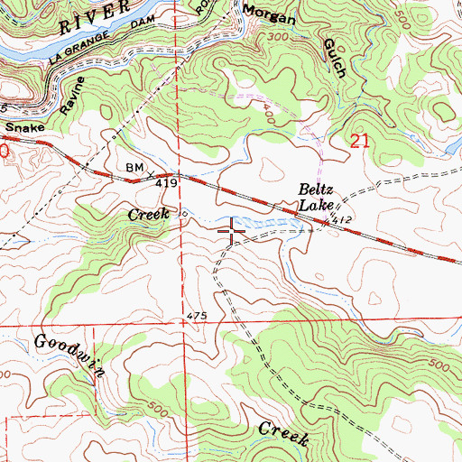 Topographic Map of Beltz Lake, CA
