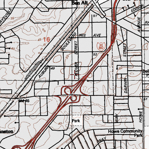 Topographic Map of Ben Ali Children's Center, CA