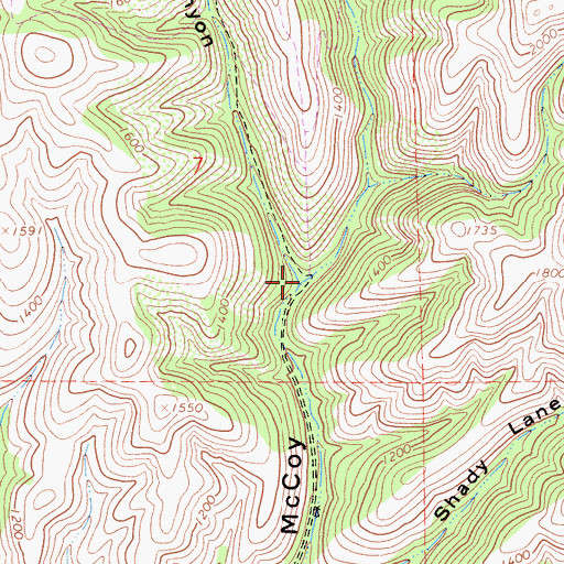 Topographic Map of Ben Graves Canyon, CA