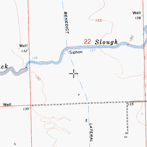 Topographic Map of Benedict Lateral, CA