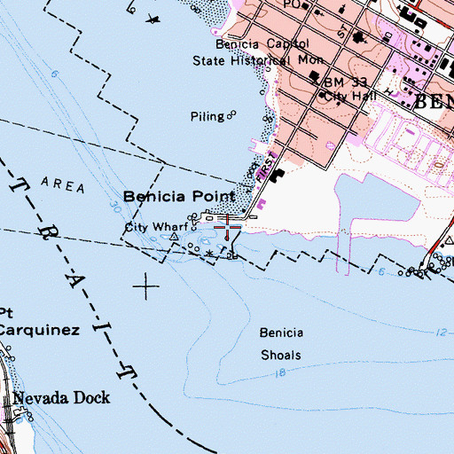 Topographic Map of Benicia Point, CA