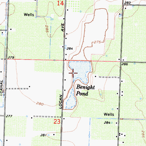 Topographic Map of Benight Pond, CA
