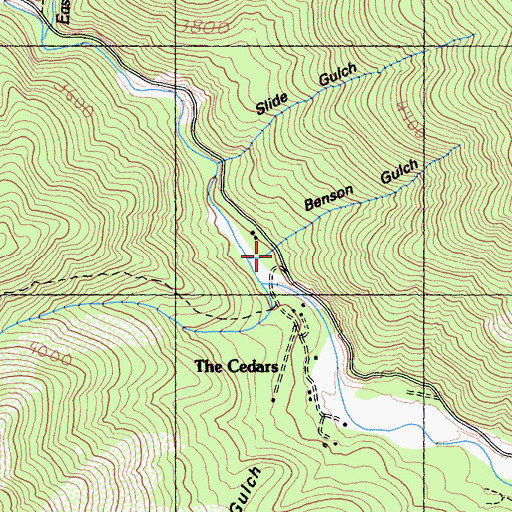 Topographic Map of Benson Gulch, CA