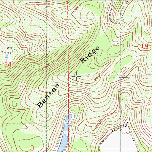 Topographic Map of Benson Ridge, CA
