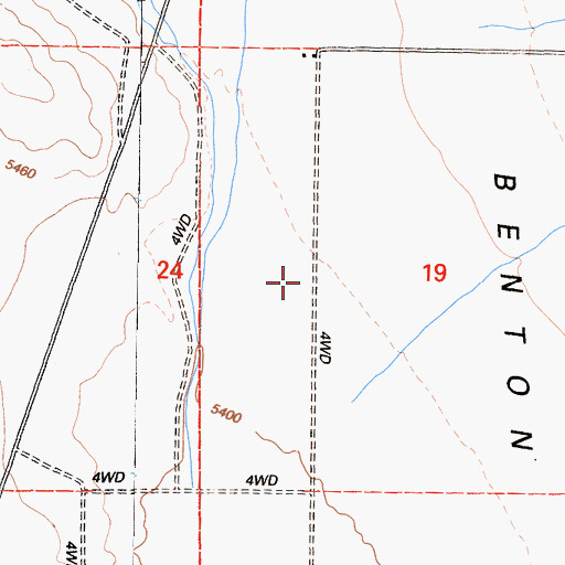 Topographic Map of Benton Valley, CA