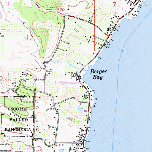 Topographic Map of Berger Bay, CA