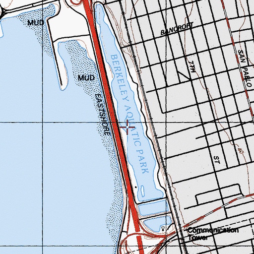 Topographic Map of Berkeley Aquatic Park, CA