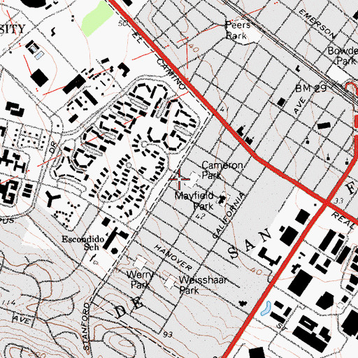 Topographic Map of Berkeley Park, CA