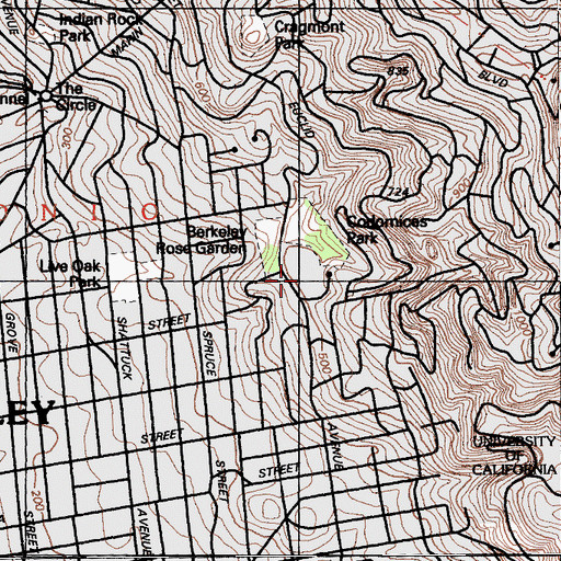 Topographic Map of Berryman Reservoir, CA