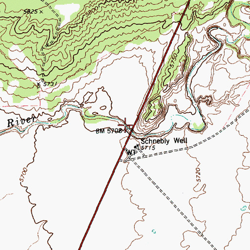 Topographic Map of Zuni Wash Bridge, AZ