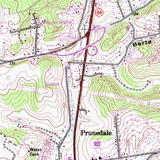 Topographic Map of Berta Canyon, CA