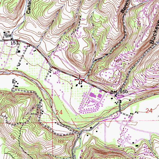 Topographic Map of Berwick Canyon, CA