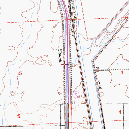 Topographic Map of Best Slough, CA