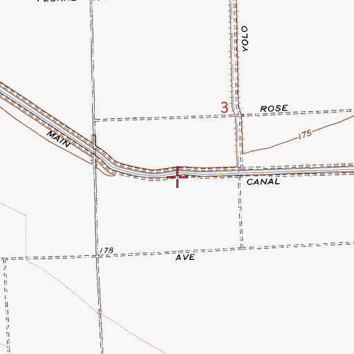 Topographic Map of Beta Canal, CA