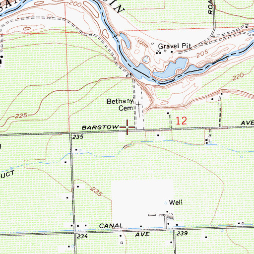 Topographic Map of Bethany Evangelical Lutheran Church Cemetery, CA