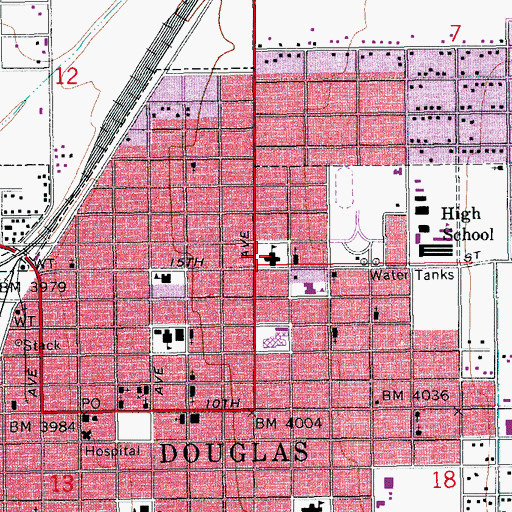 Topographic Map of Douglas Early Learning Center, AZ