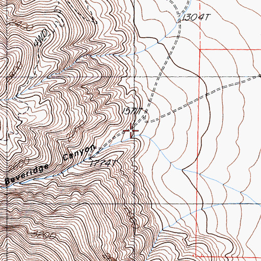 Topographic Map of Beveridge Canyon, CA