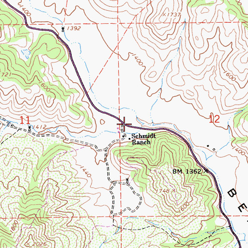 Topographic Map of Bickmore Canyon, CA