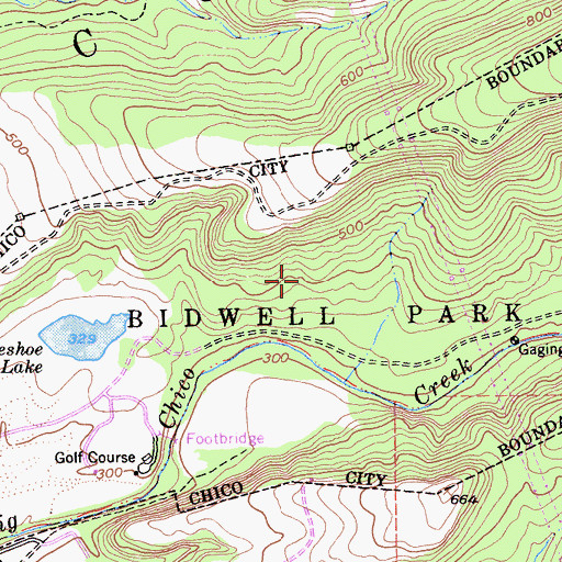 Topographic Map of Bidwell Park, CA