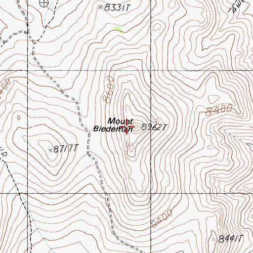 Topographic Map of Mount Biedeman, CA