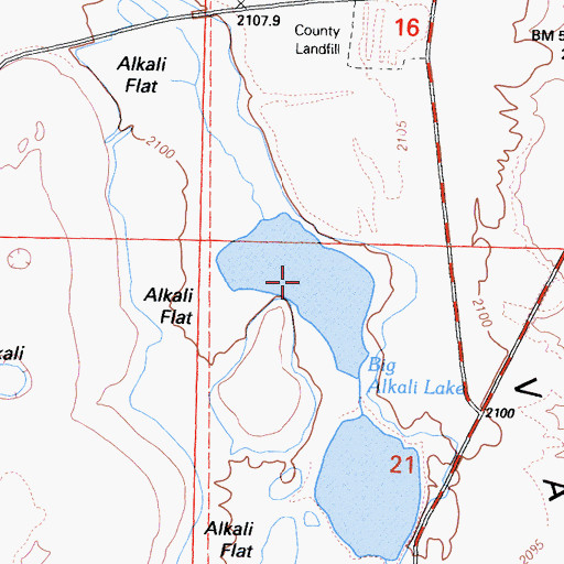 Topographic Map of Big Alkali Lake, CA