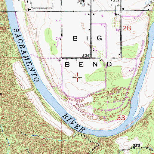 Topographic Map of Big Bend, CA