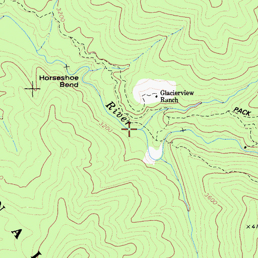 Topographic Map of Big Bend Creek, CA
